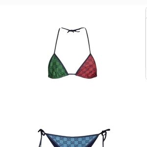 Gucci Vibrant Red and Green Bikini swimsuit